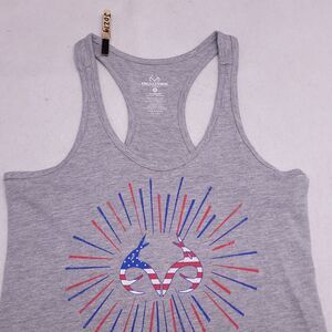 Realtree Casual Graphic Sleeveless Tank Top Womens Size Small S Gray
